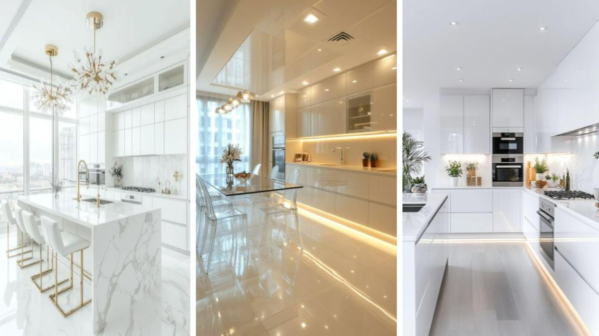 تصویر شاخص نمای کابینت هایگلاس AGT سفید و کرم