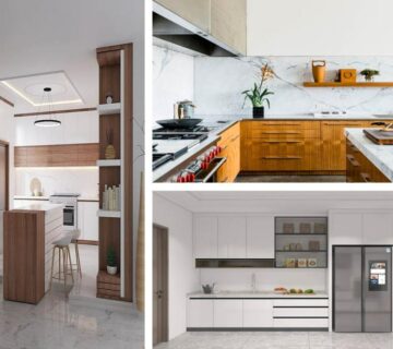 کابینت های ام دی اف طرح چوب و ساده سفید