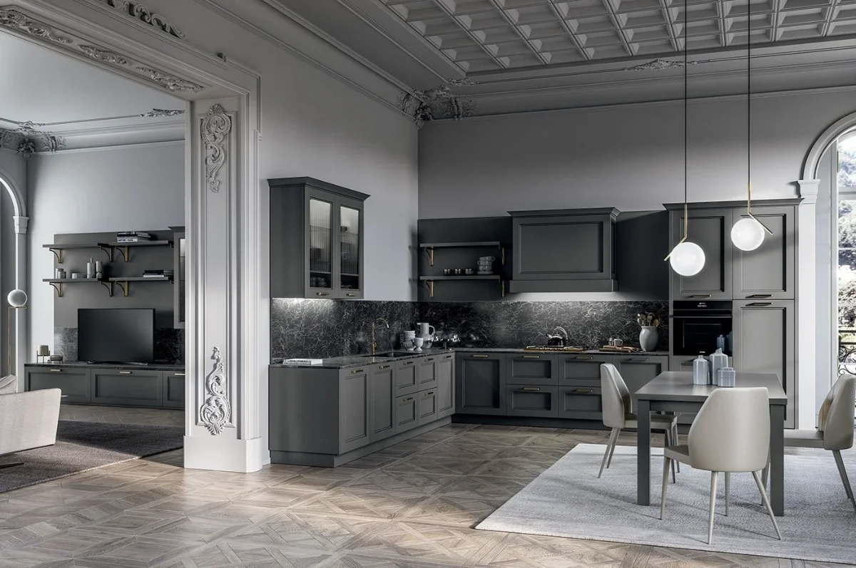 کابینت ممبران سلطنتی طوسی با دستگیره های طوسی