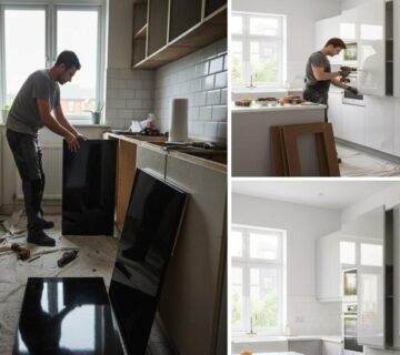 کابینت هایگلاس و درب های مختلف براق و مات سفید مشکی