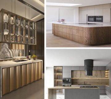 انواع جزیره کابینت مدرن با طرح چوب