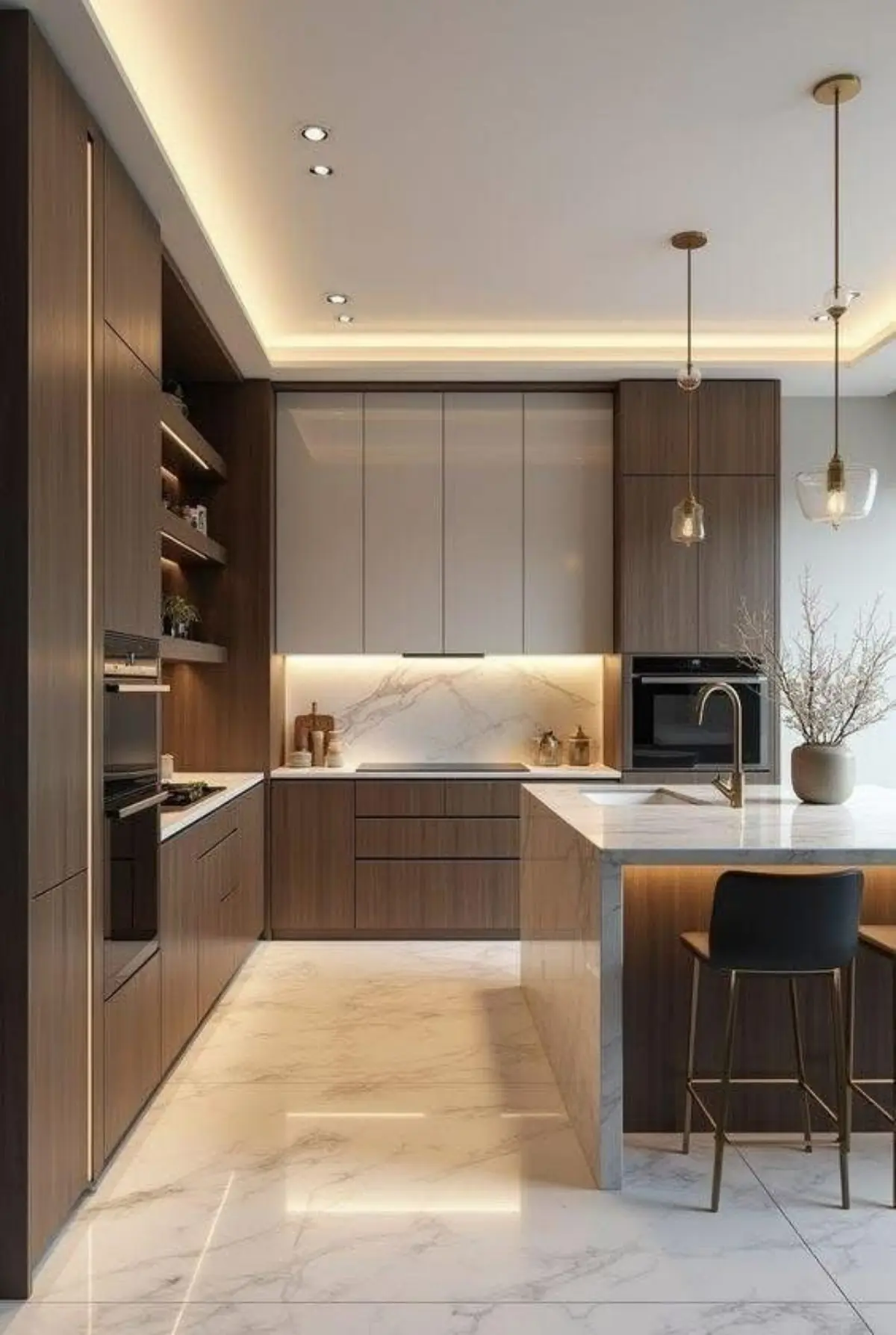 کابینت مدرن هایگلاس سفید چوبی