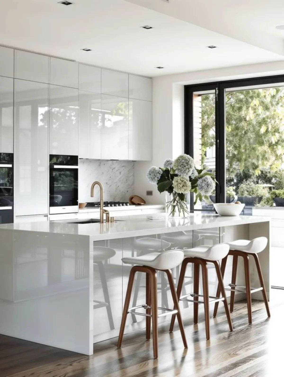 جزیره کابینت مدرن سفید براق