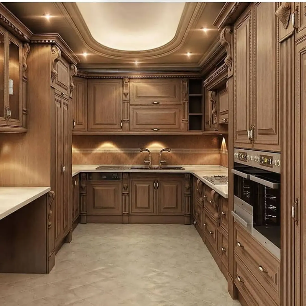 کابینت ممبران قهوه ایی با دستگیره برنجی