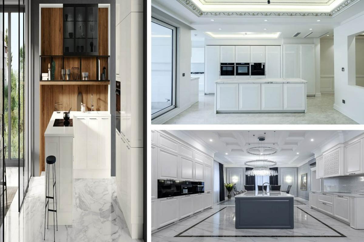 کابینت پولیشی سفید در طراحی های مختلف