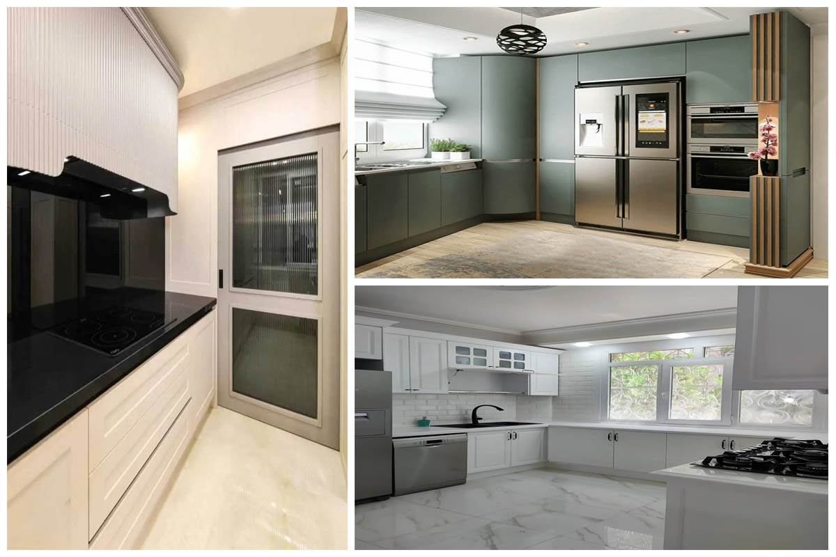 تصویر شاخص کابینت پولیشی سفید نئوکلاسیک و کابینت مدرن سبز