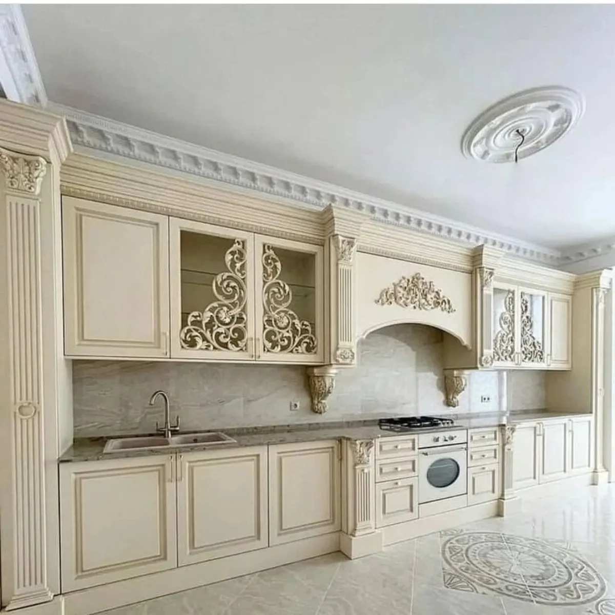 کابینت ممبران استخوانی با دستگیره های ساده برنجی