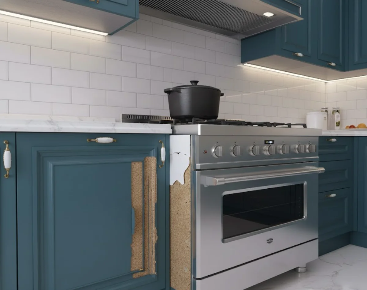 بادکردگی روکش کنار گاز در کابینت ممبران